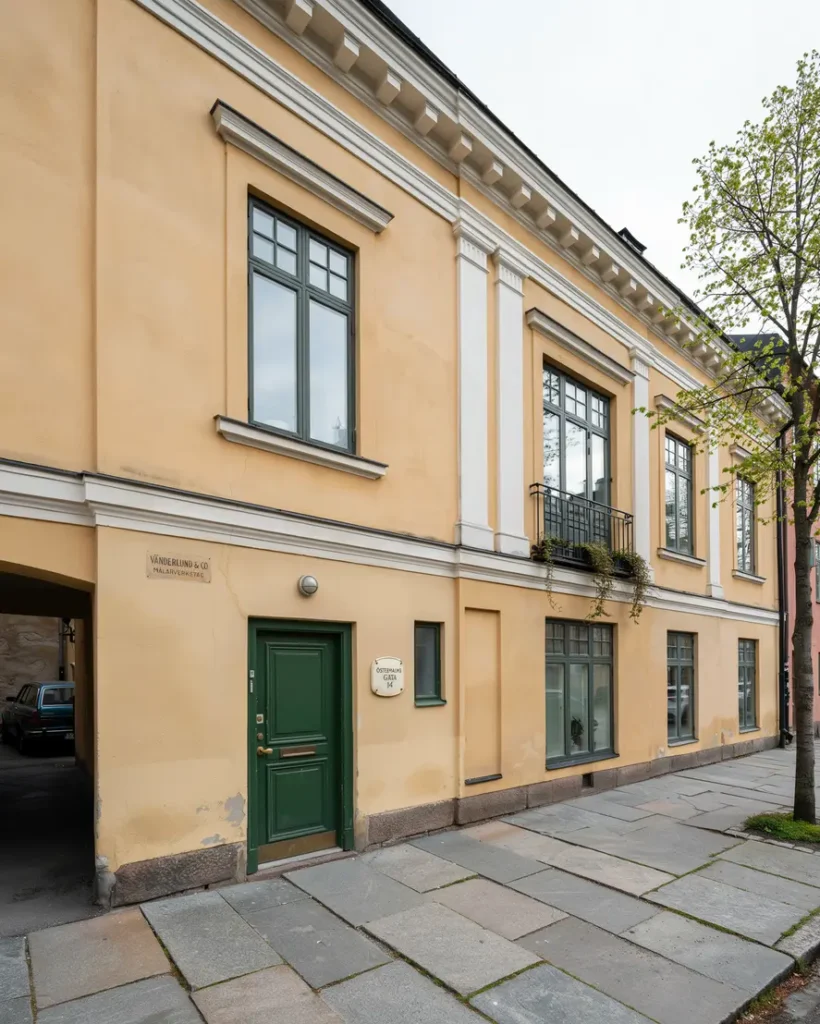 restaurering av fasadstuckatur och gesimser p s dermalm stockholm